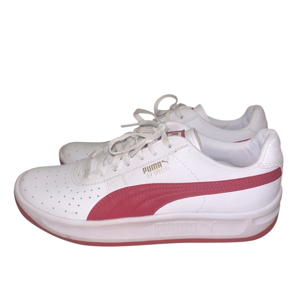Puma Girls Retro Sneakers In White and Red - Picture 4 of 9